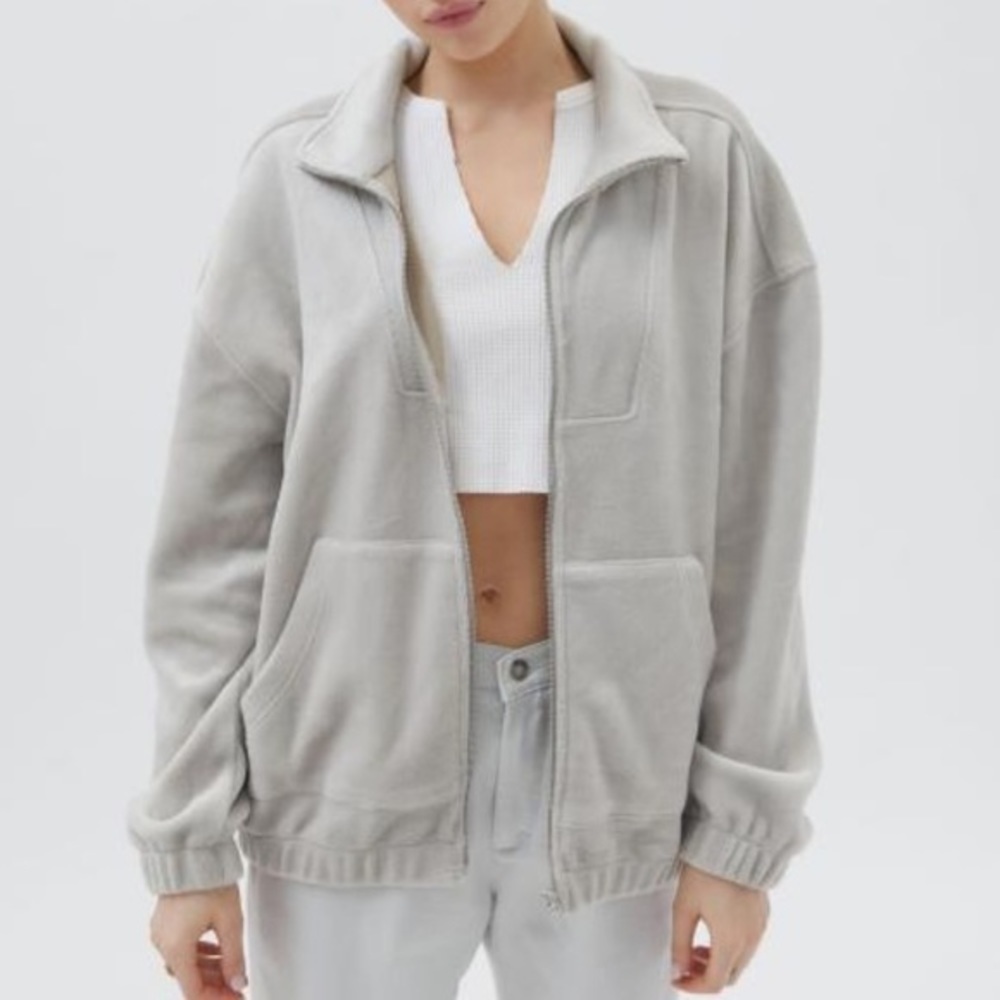 Urban Outfitters ‘Sophia’ plush fleece zip front jacket L - Picture 2 of 10